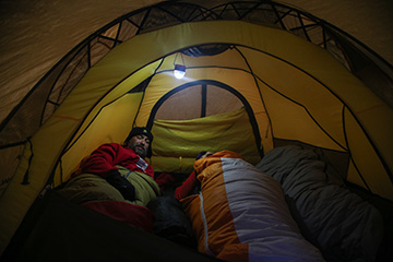 Night in a tent